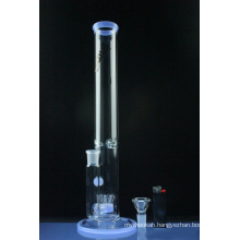 Straight Tube Glass Smoking Water Pipe with Sprinkler Perc (ES-GB-577)